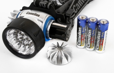 Фонарь CAMELION LED 5323-19Mx налобный, металлик, 19LED, 4 режима, 3хR03 в комплекте (1/6)
