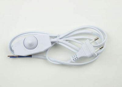 Сетевой шнур UNIEL UCX-C30/02A-170 WHITE с вилкой и выключателем с диммером. 2А, 500Вт, 1,7м. Белый
