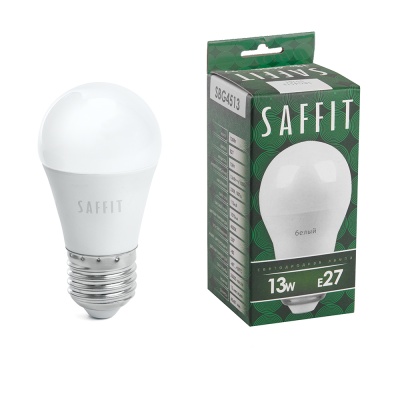 Лампа светодиодная SAFFIT 13W 230V E27 4000K G45, SBG4513