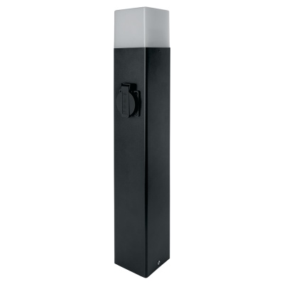 Светильник FERON DH0206 230V без лампы E27, 80*80*450мм, черный, с розеткой (столб)
