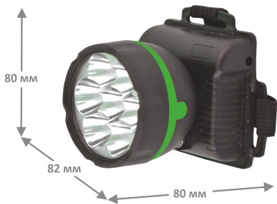 Фонарь ULTRAFLASH 909LED7 налобный, черный 7LED 1режим, 3xR6, пластик 