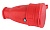 Volsten Sb1-MZ Red, Каучуковая розетка IP44 Красная (1 гнездо,разборная,земля, Модель РА16-005)