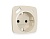 OP3300 Лицевая панель OMEGA (Бежевый матовый) для электр розетки с/з со шторками 2USB тип A+C QUANT