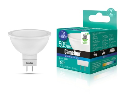 Лампа CAMELION LED7-JCDR/865/GU5.3 220V 7W (1/10/100)
