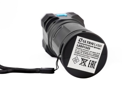 Фонарь ULTRAFLASH LED51525 аккум. 4В, черный, 4LED+COB, 3 Вт, 4 реж, Micro-USB, бокс