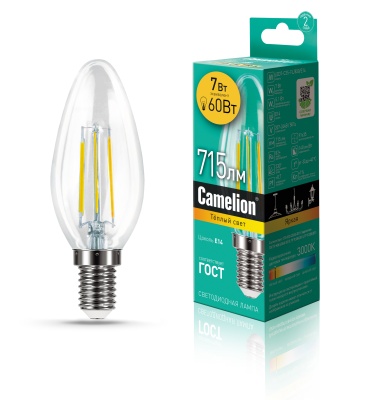 Лампа CAMELION LED7-C35-FL/830/E14 220V 7W ()