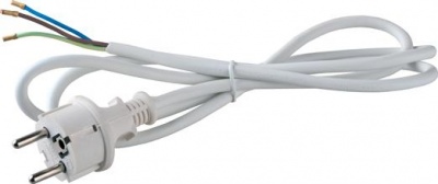 Сетевой кабель VOLSTEN S-LR2A земля 1,5м белый (10/100)