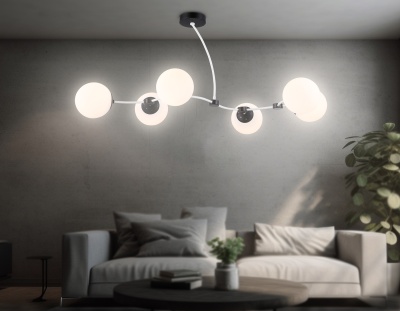 Люстра подвесная Ambrella TR2552/6 WH/BK белый/черный E27/6 max 60W 1160*600*450
