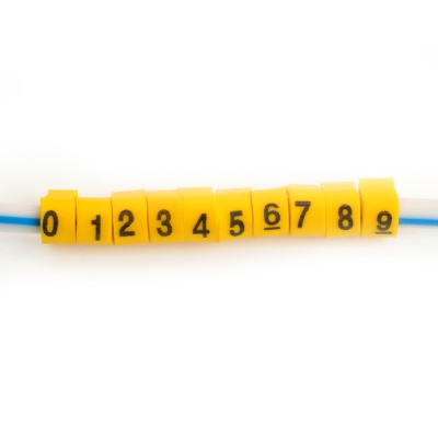 Набор кабель-маркеров "0-9" для провода сеч. до 4мм2, желтый CBMR25-S1 (DIY упак 10 отрез. по 30 шт)
