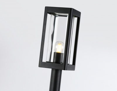 Светильник уличный ландшафтный ST2425 BK/CL черный/прозрачный IP54 E27 max 40W 110*110*1000