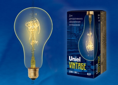Лампа накаливания Vintage UNIEL IL-V-A95-60/GOLDEN/E27 SW0,Лампа накаливания Vintage. Форма «A».