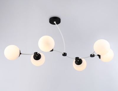 Люстра подвесная Ambrella TR2552/6 WH/BK белый/черный E27/6 max 60W 1160*600*450