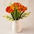 Композиция/цветы 091 Гербера оранжевый+осока/ваза капля 200х100х90