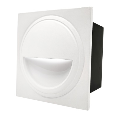 Светильник для ступеней 3Вт 5000К Металл Белый Квадрат Полукруг General GSTL-S1-3BT-5K