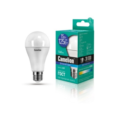 Лампа CAMELION LED15-A60/865/E27 220V 15W (1/10)