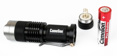 Фонарь CAMELION LED 5135 черный, LED XPE, ZOOM, 3 реж 1XLR6 в компл., алюм.,откр. блистер