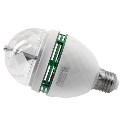 Лампа светодиодная Ergolux LED-A75DIS-3W-E27 DISCO RGB 220-240В