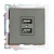 Розетка (механизм) 2-местная USB, серия Катрин, GLS10-7115-06, графит (10/200)