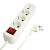 Удлинитель 3-местный с/з с выключ., 3x1мм2, 2м, 250В, 16А, 1USB+2C, 2.4A, сер Home, HM071-31-02, бел