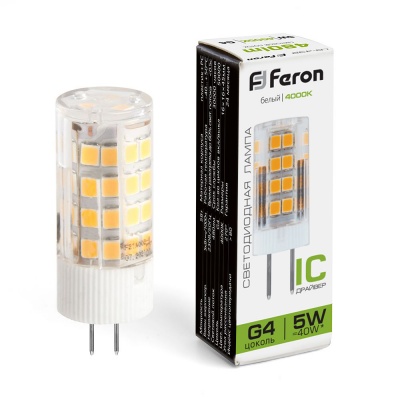 Лампа светодиодная FERON LB-432 5W 230V G4 4000K