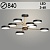 Люстра XI3243/8 BK+FGD черный/золото 144W LED 3000-6000K d840 h260, HN23