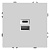 Розетка 2-местная USB + Type C (механизм), 250В, 20W, серия Эмили, RST10-5115-01, белый фарфор