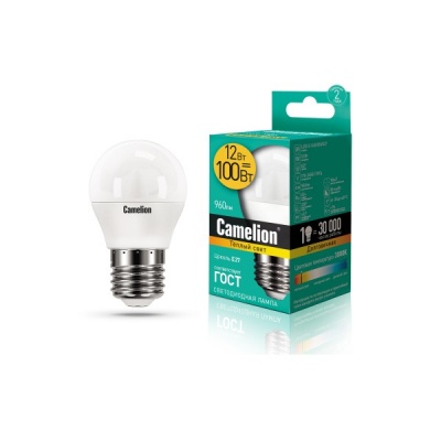 Лампа CAMELION LED12-G45/830/E27 220V 12W ()