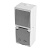 Блок вертикальный: розетка 1-мест с/з, 250В,16А+выкл 1-клав., IP54, PST16-21-54, белый/серый