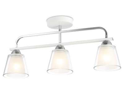 Люстра подвесная Ambrella TR303233/3 WH/CH/CL/FR белый/хром/прозрачный/белый матовый E27*3 max 60W 