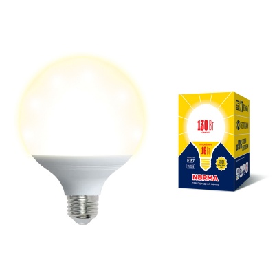 Лампа светодиодная Volpe LED-G95-16W/3000K/E27/FR/NR картон  Серия Norma