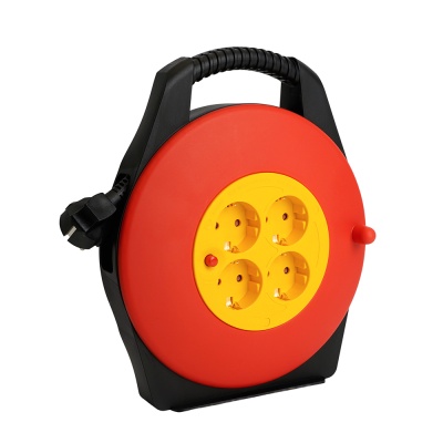 Удлинитель Standart 4 розетки с/з ПВС 3*1, черный, 16А, IP20, 10м, STD06-40-50