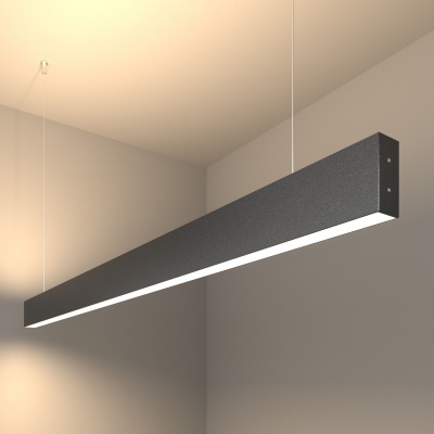 Линейный светодиодный подвесной двусторонний светильник 128см 50Вт 4200К черная шагрень 101-200-40-1