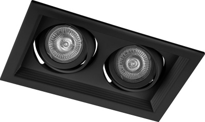 Светильник карданный FERON DLT202 2x50W черный MR16 G5.3