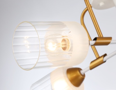 Светильник подвесной TR303323/5 WH/GD/CL/FR белый/золото/прозрачный/белый матовый E27*5 max 60W