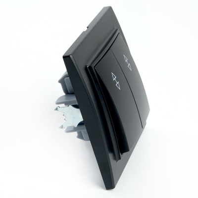 Выключатель (переключатель) электрический 2-клавишный, серия Эрна, PSW10-9008-03, черный