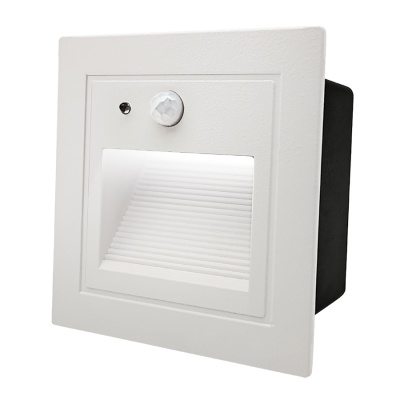 Светильник для ступеней 3Вт 5000К Металл Белый Квадрат с сенсором General GSTL-S1-3BT-5K