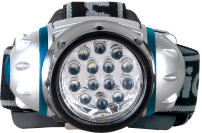 Фонарь CAMELION LED 5312-14F4 налобный, металлик, 14LED, 4 режима, 3хAAA в комплекте (1/6)