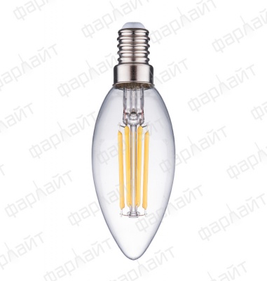 Лампа светодиодная Фарлайт нитевидная прозрачная свеча С35 7Вт 6500К E14 