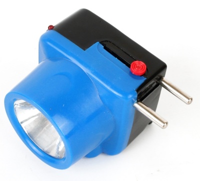 Фонарь ULTRAFLASH LED5375 налобн. аккум. 220В, голубой, 1 Ватт  LED, 2 реж, пласт, бокс
