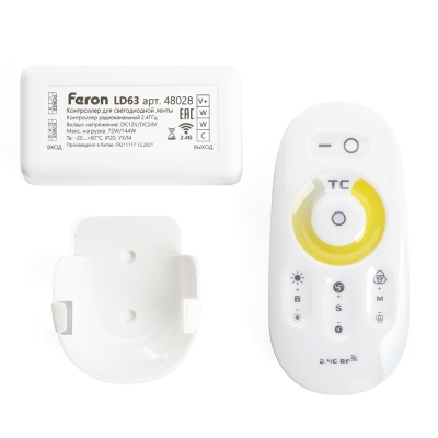 Контроллер FERON LD61 для светодиодной ленты с П/У белый,12-24V