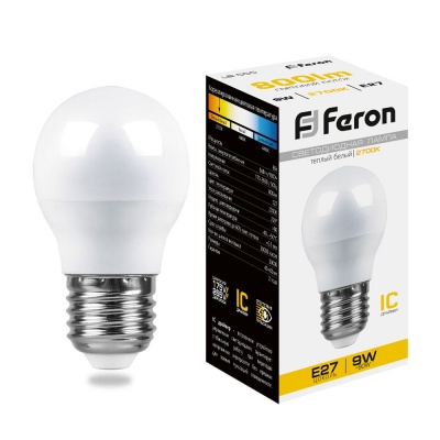 Лампа светодиодная FERON LB-550 9W 230V E27 2700K G45
