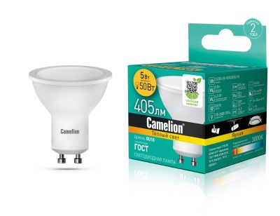Лампа CAMELION LED5-GU10/830/GU10 220V 5W (1/10/100)