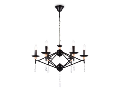 Люстра подвесная Ambrella TR9597/6 BK черный E14/6 max 40W D660*880