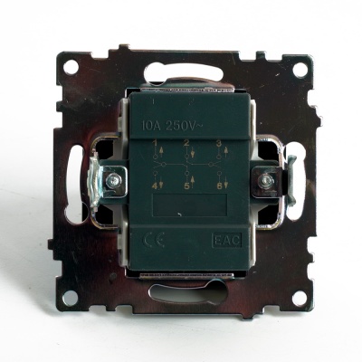 Переключатель 2-клавишный (механизм), серия Катрин, GLS10-7107-05, черный