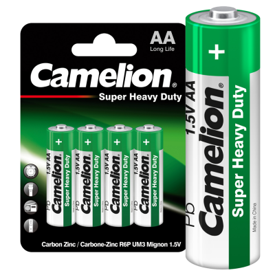 Батарейка CAMELION R6 Green BL-4 (BP-4 G), 1.5В (48/960)
