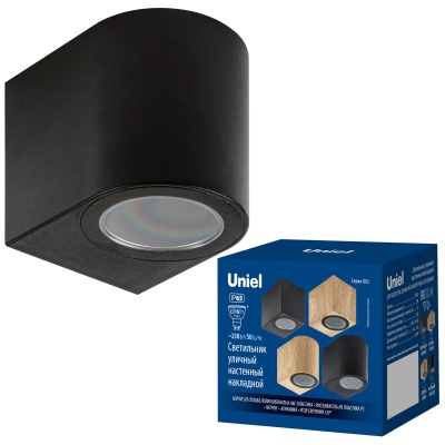 Светильник архитектурный UNIEL UUL-P51A 6W/GU10 IP65 BLACK накладной, черный