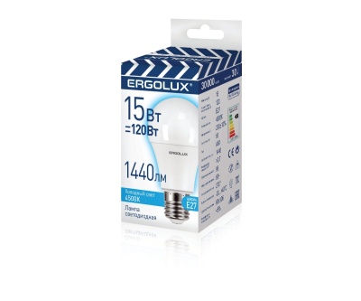 Лампа Ergolux LED-A60-15W-E27-4K ЛОН 220-240V ПРОМО