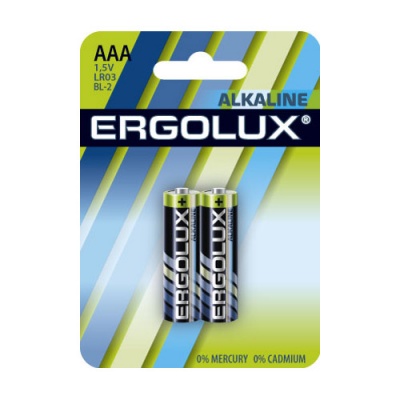 Батарейка Ergolux LR03 Alkalin BL-2, 1.5В (2/20/480)