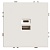 Розетка 2-местная USB + Type C (механизм), 250В, 20W, серия Эмили, RST10-5115-08, кашемир