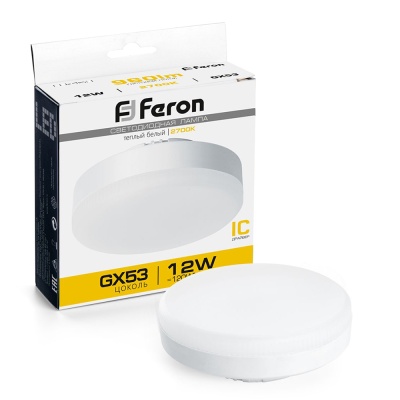Лампа светодиодная FERON LB-453 12W 230V GX53 2700K для натяжных потолков